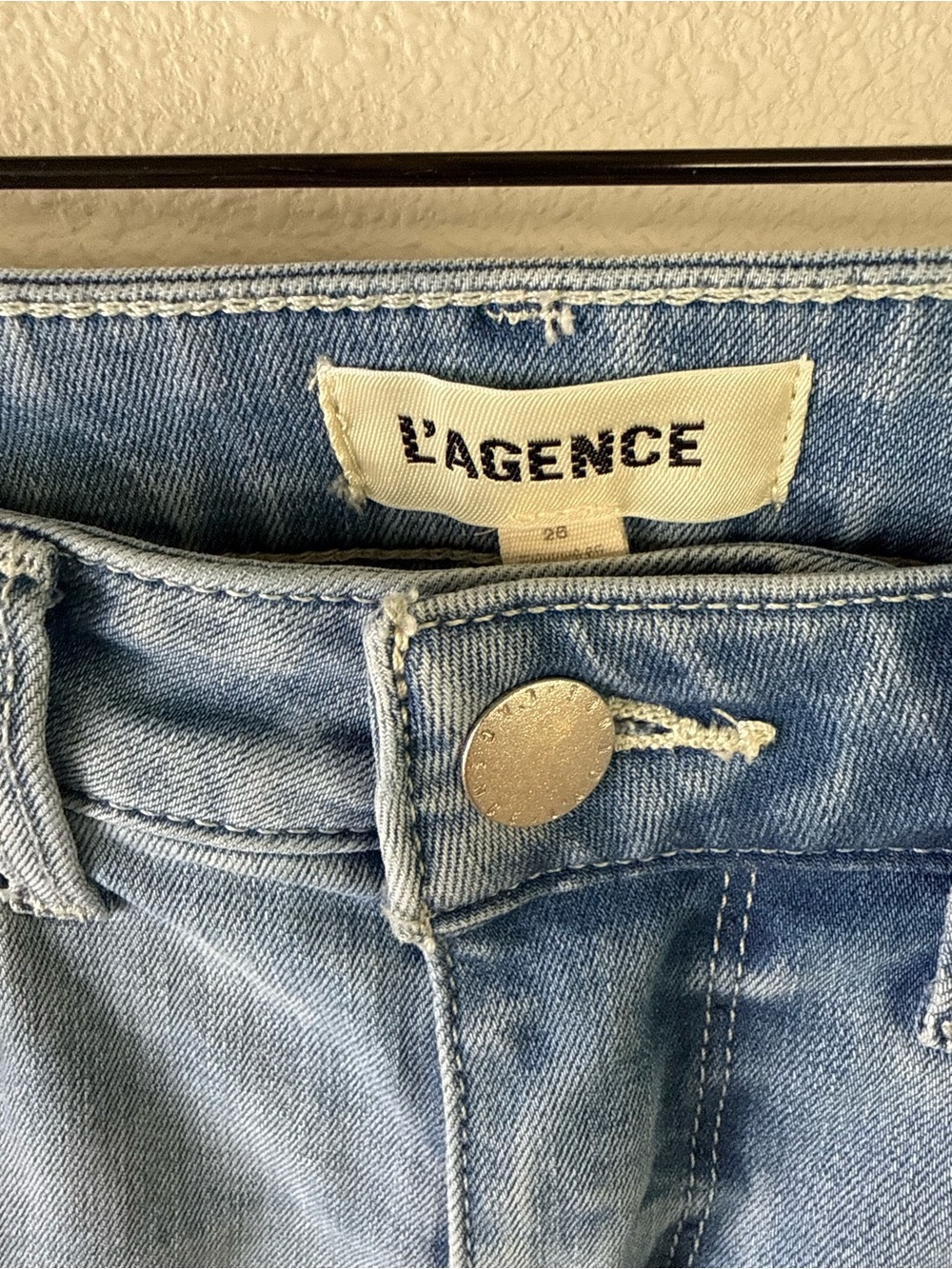 L’AGENCE Marty Flare Jeans Dorian Light Blue Boho Casual Women’s Size 26 - Picture 7 of 10